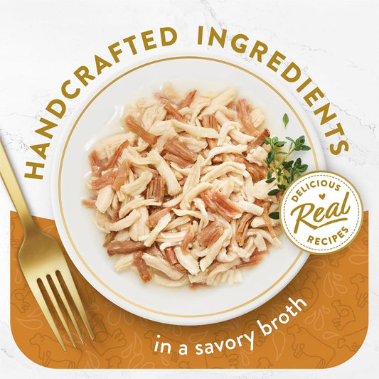 Purina Appetizers Lickable Grain Free Cat Food Topper White Meat Chicken and Shredded Beef Appetizer - (Pack of 10) 1.1 Oz. Trays