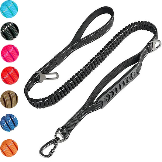 Adjustable Pet Dog Nylon Reflective Multi-Functional Retractable Dog Leash with Car Safety Buckle Pet Traction Rope Tactical