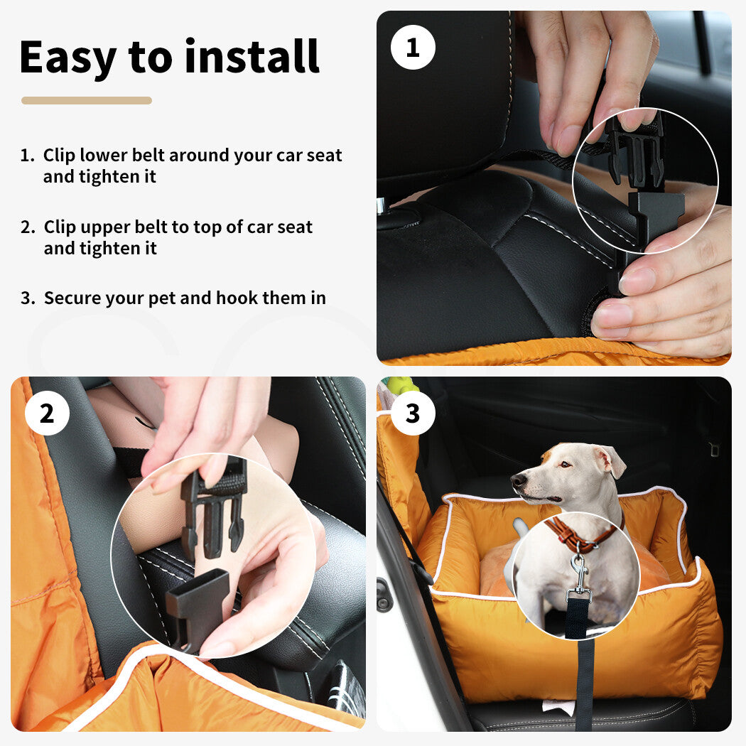 Pawz Pet Car Seat Travel Safety Carrier Bed Waterproof Removable Washable Large