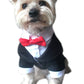 Pet - Oscar Formal Tuxedo with Black Tie and Red Bow Tie - Color: Black, Size: Small