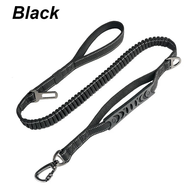 Adjustable Pet Dog Nylon Reflective Multi-Functional Retractable Dog Leash with Car Safety Buckle Pet Traction Rope Tactical