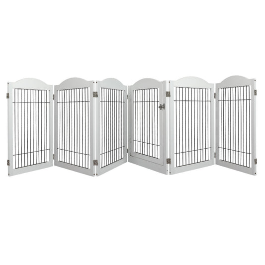 Pawz 6 Panels Pet Dog Playpen Puppy Exercise Cage Enclosure Fence Indoor White