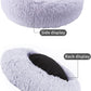 Cat Beds for Indoor Cats, 24 Inch round Donut Washable Cat Bed, Fluffy Calming Self Warming Soft Donut Cuddler Cushion Pet Bed for Dogs and Kittens,Non-Slip