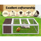 I.Pet Rabbit Hutch Chicken Coop Large Outdoor Wooden Run Pet Cage House Coops
