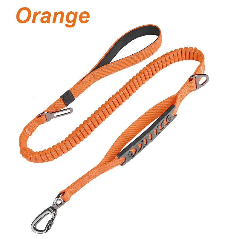 Adjustable Pet Dog Nylon Reflective Multi-Functional Retractable Dog Leash with Car Safety Buckle Pet Traction Rope Tactical