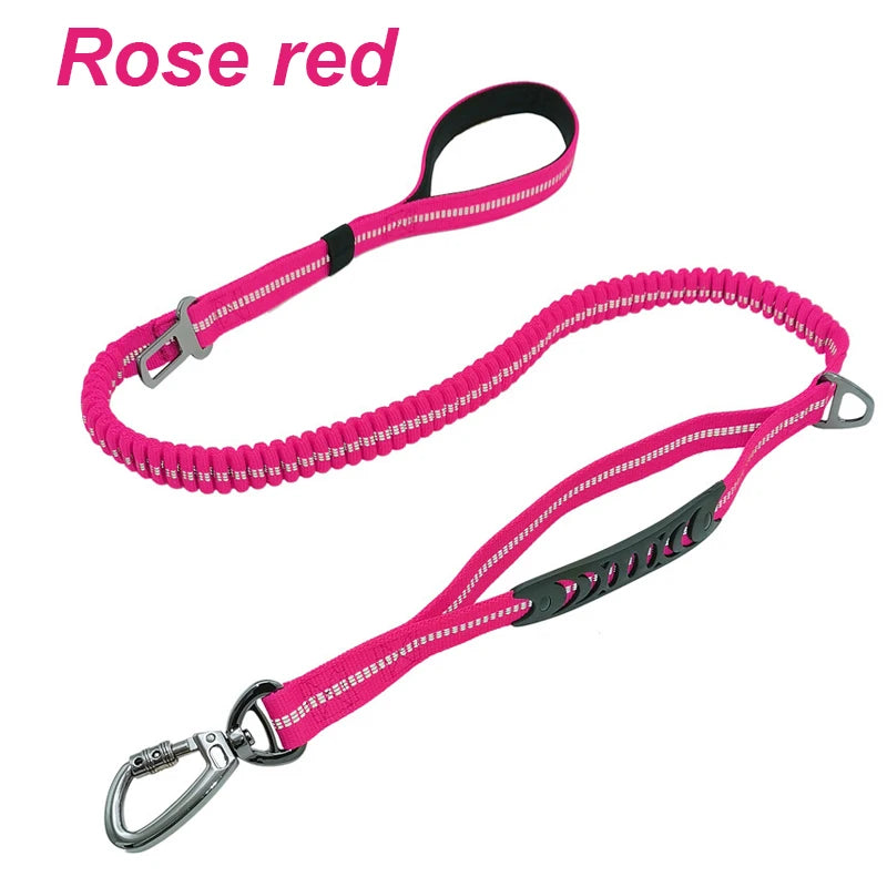 Adjustable Pet Dog Nylon Reflective Multi-Functional Retractable Dog Leash with Car Safety Buckle Pet Traction Rope Tactical