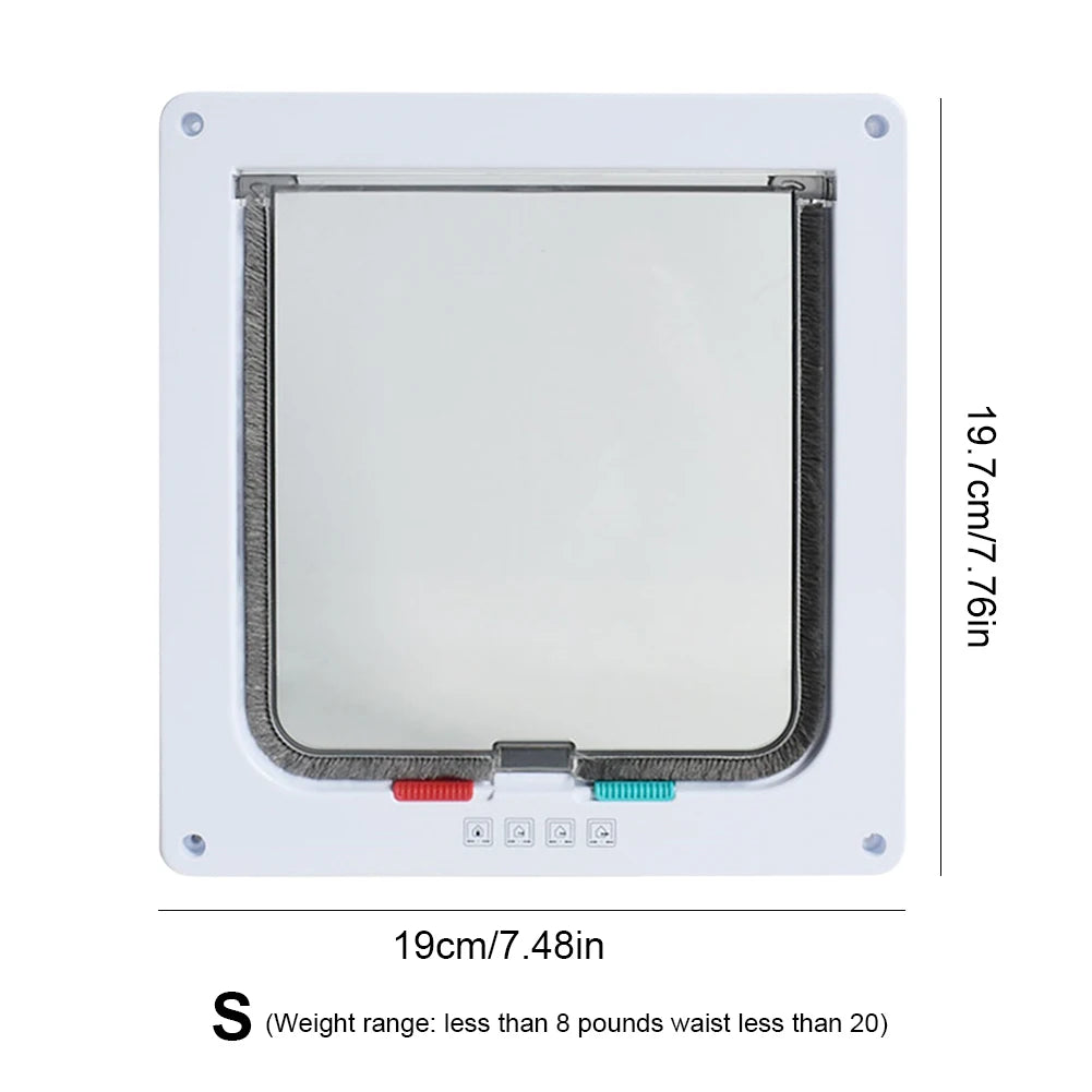 Dog Cat Kitten Flap Puppy Kitten Safety In&Out Pet Door with 4 Way Security Lock Door Pet Doors Sliding Door Safety Pet Door