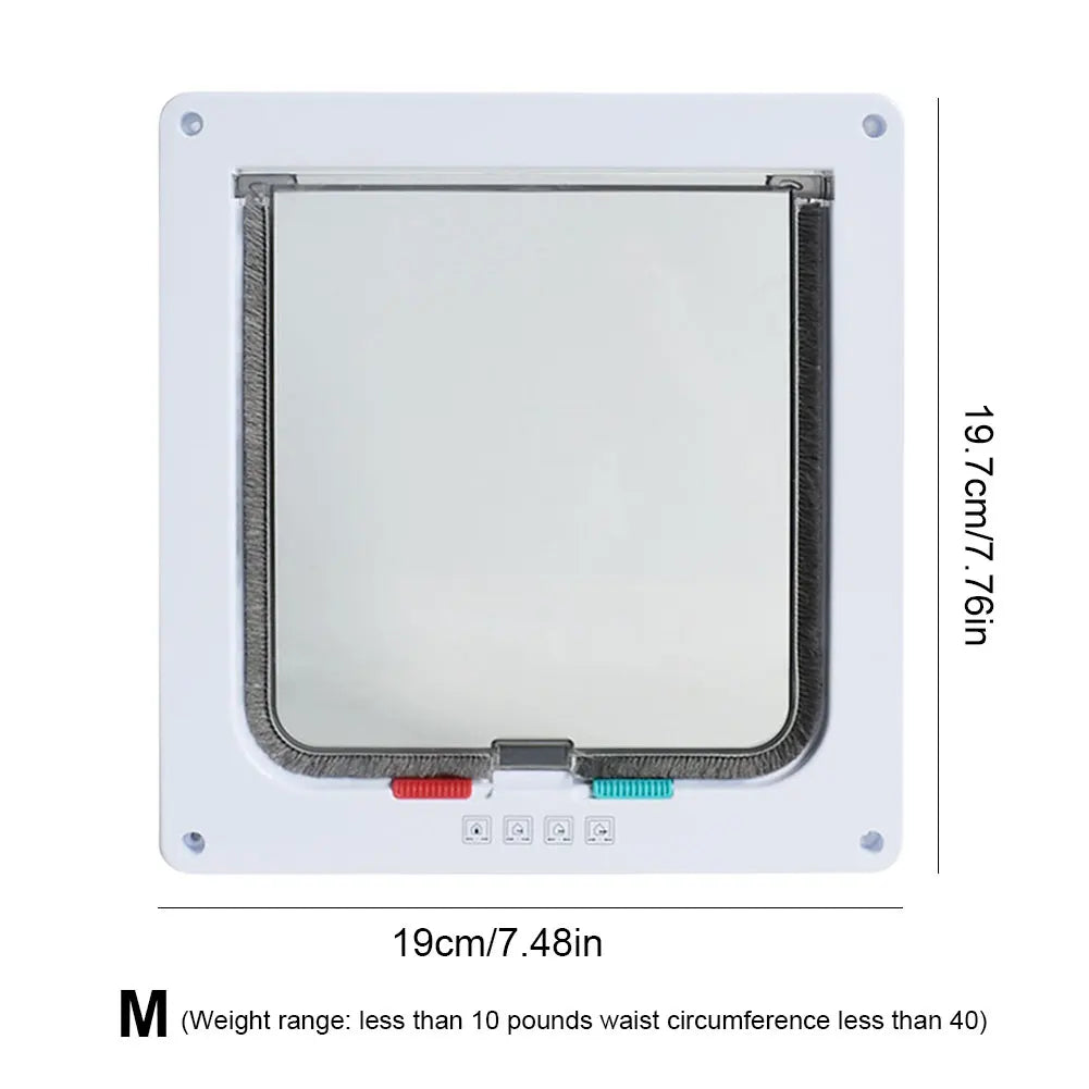 Dog Cat Kitten Flap Puppy Kitten Safety In&Out Pet Door with 4 Way Security Lock Door Pet Doors Sliding Door Safety Pet Door