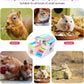 4 Pcs Hamster Toys, Dwarf Hamsters Toys Include Hamster House, Swing, Seesaw Hamster Sport Set DIY Wooden Hamster Cage Accessories for Small Hamsters Mice Gerbils (Pink)