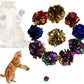 6/12/24Pcs Cat Toy Mylar Balls Colorful Ring Paper Shiny Interactive Sound Ball Crinkly Balls for Cats Sound Toys Pet Play Balls