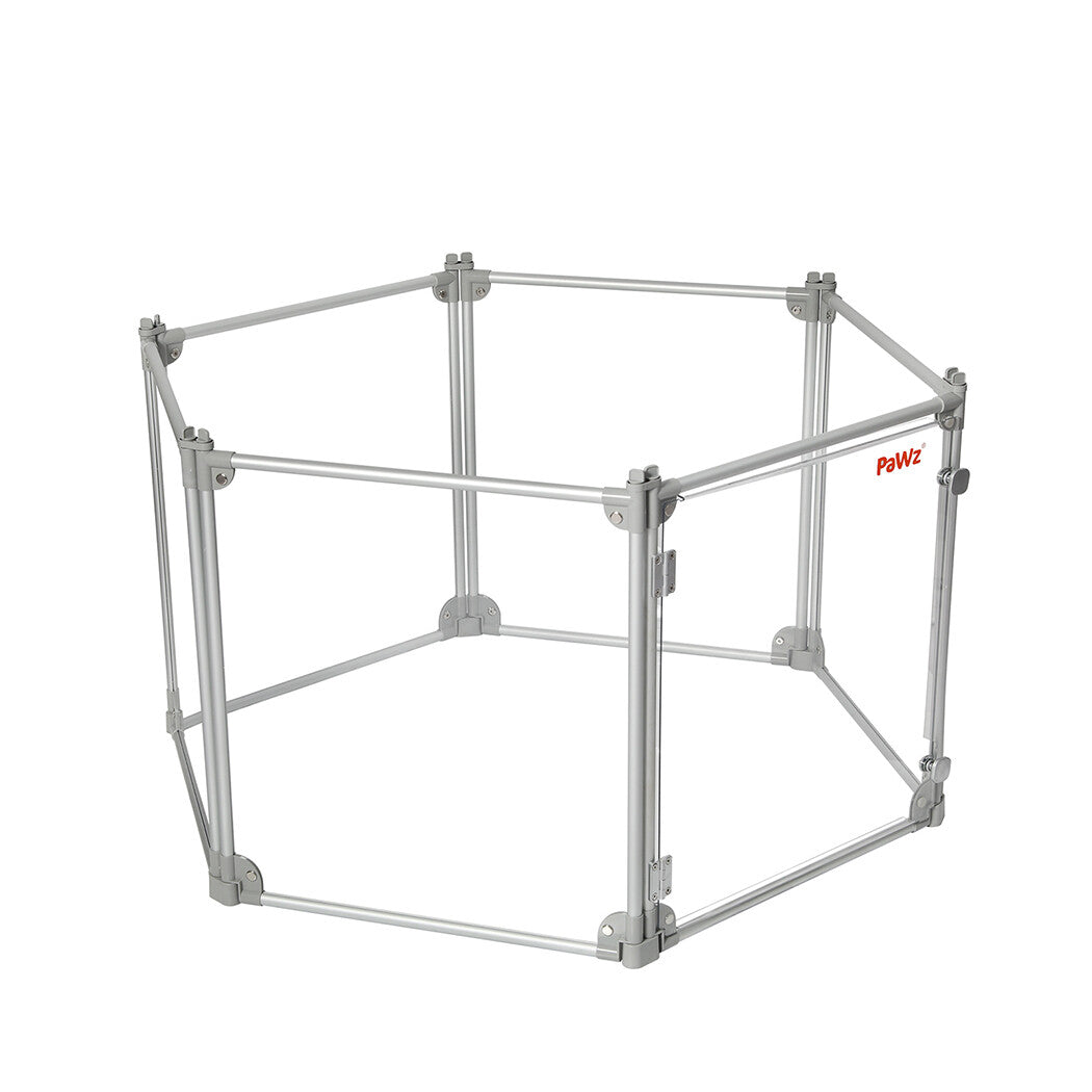 Pawz Pet Playpen Transparent Acrylic Clear Folding Dog Fence Kennel 6 Panel