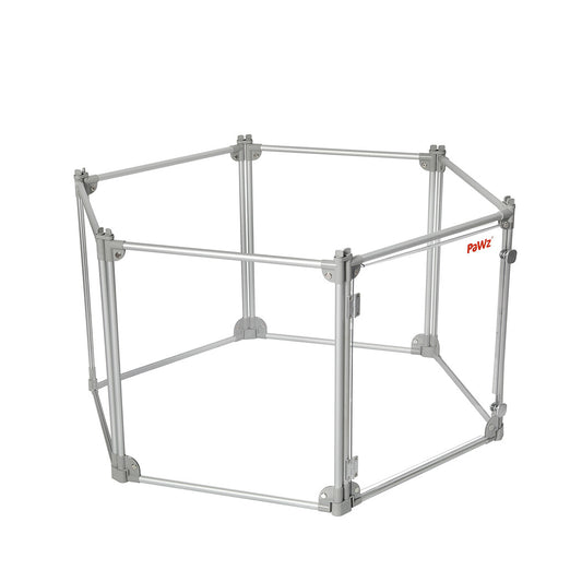 Pawz Pet Playpen Transparent Acrylic Clear Folding Dog Fence Kennel 6 Panel