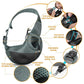 Dog Cat Sling Carrier Adjustable Padded Shoulder Strap with Mesh Pocket for Outdoor Travel (M - up to 10 Lbs, Blue-Mesh)