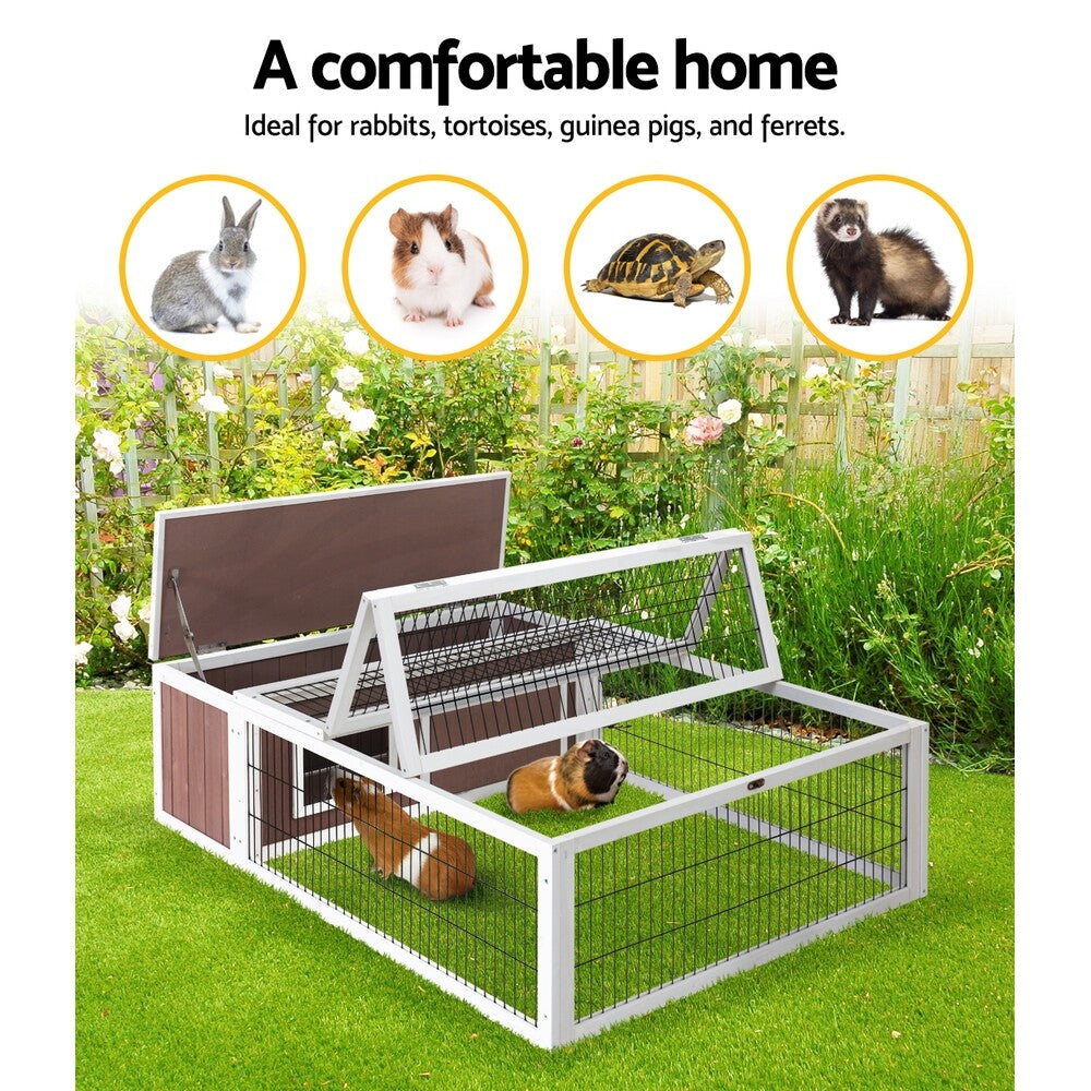 I.Pet Rabbit Hutch Chicken Coop Large Outdoor Wooden Run Pet Cage House Coops