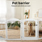 Pawz 6 Panels Pet Dog Playpen Puppy Exercise Cage Enclosure Fence Indoor White