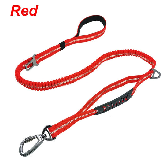 Adjustable Pet Dog Nylon Reflective Multi-Functional Retractable Dog Leash with Car Safety Buckle Pet Traction Rope Tactical