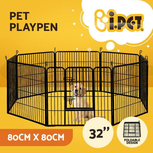 I.Pet Pet Dog Playpen Enclosure 8 Panel Cage 32" Puppy Exercise Fence Playpen XL