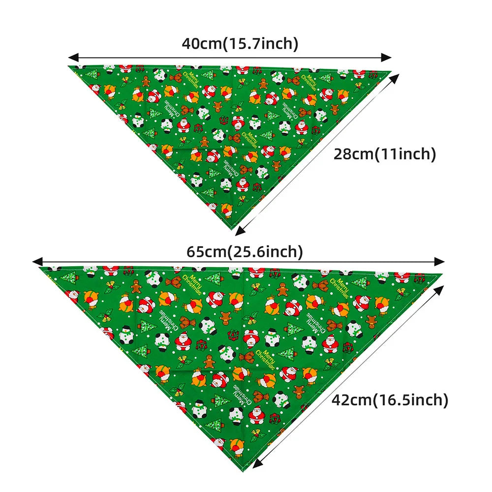 New 50Pcs Dog Bandana Christmas Pet Accessories Winter Pet Dog Cat Bandanas Scarf Cotton Pet Supplies Dog Grooming Accessories