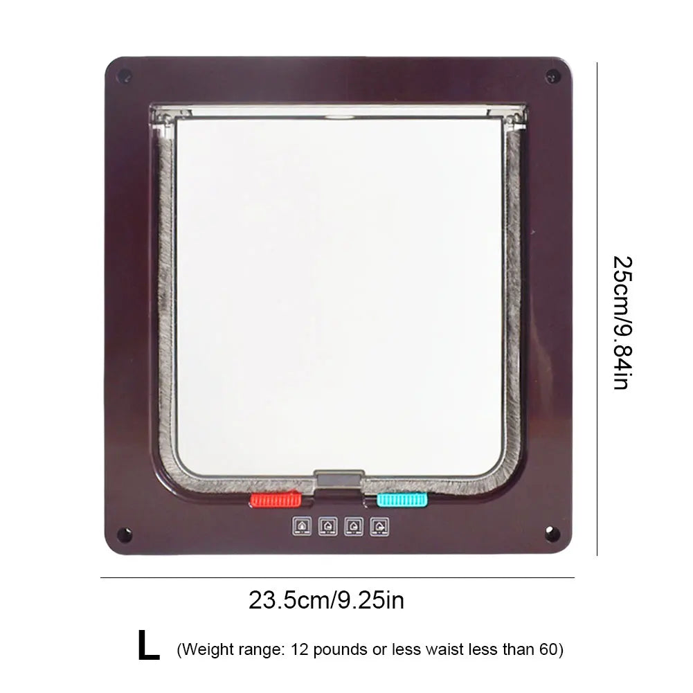 Dog Cat Kitten Flap Puppy Kitten Safety In&Out Pet Door with 4 Way Security Lock Door Pet Doors Sliding Door Safety Pet Door