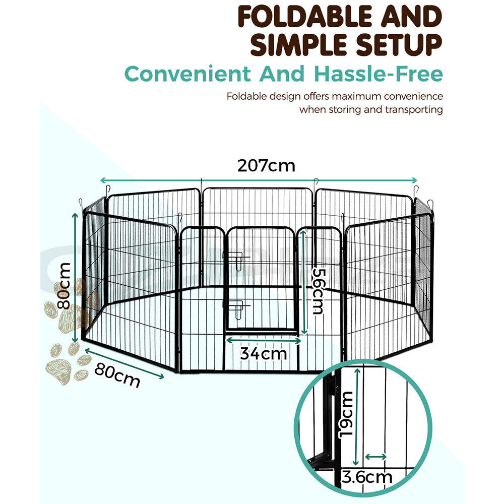 I.Pet Pet Dog Playpen Enclosure 8 Panel Cage 32" Puppy Exercise Fence Playpen XL