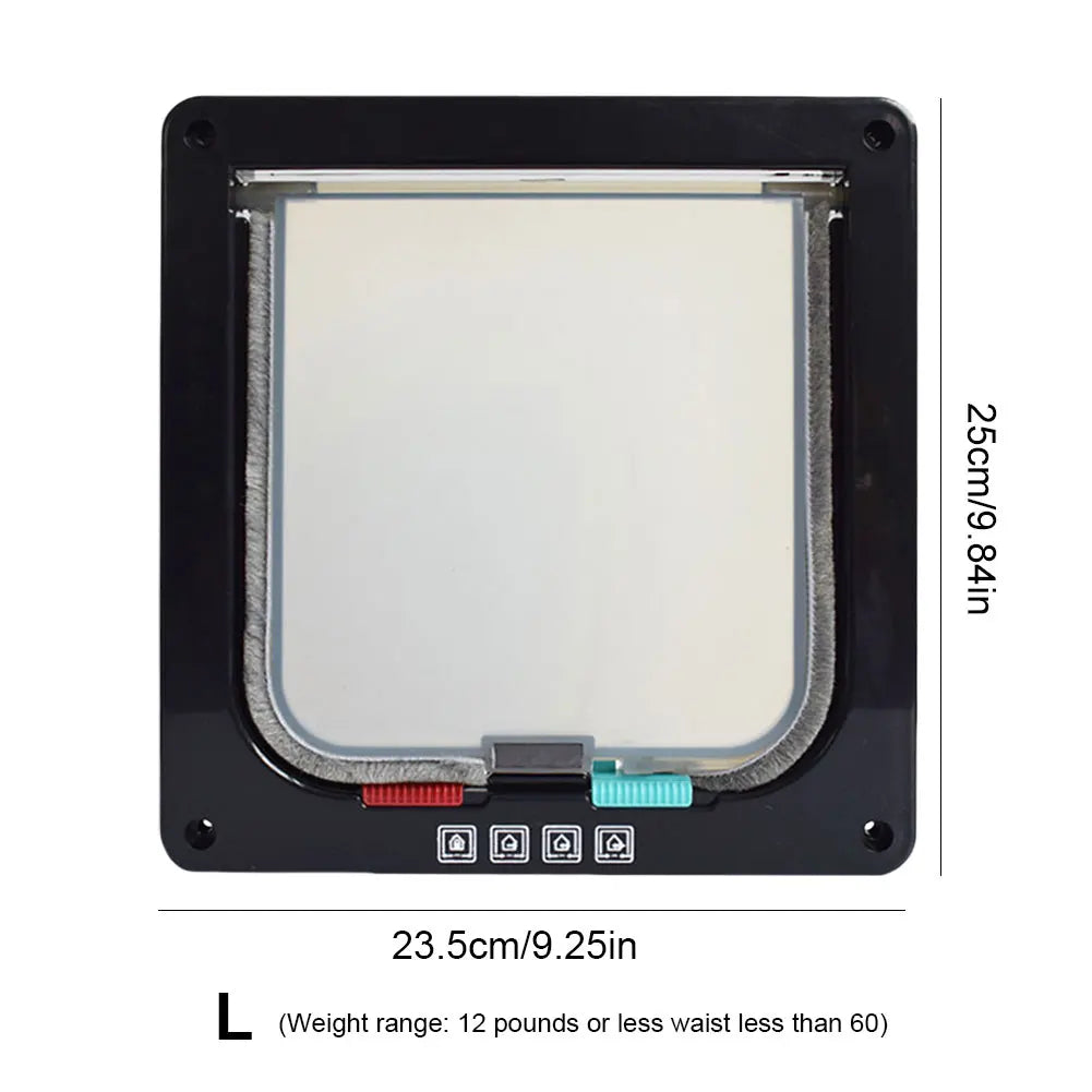 Dog Cat Kitten Flap Puppy Kitten Safety In&Out Pet Door with 4 Way Security Lock Door Pet Doors Sliding Door Safety Pet Door