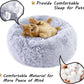 Cat Beds for Indoor Cats, 24 Inch round Donut Washable Cat Bed, Fluffy Calming Self Warming Soft Donut Cuddler Cushion Pet Bed for Dogs and Kittens,Non-Slip