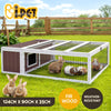 I.Pet Rabbit Hutch Chicken Coop Large Outdoor Wooden Run Pet Cage House Coops