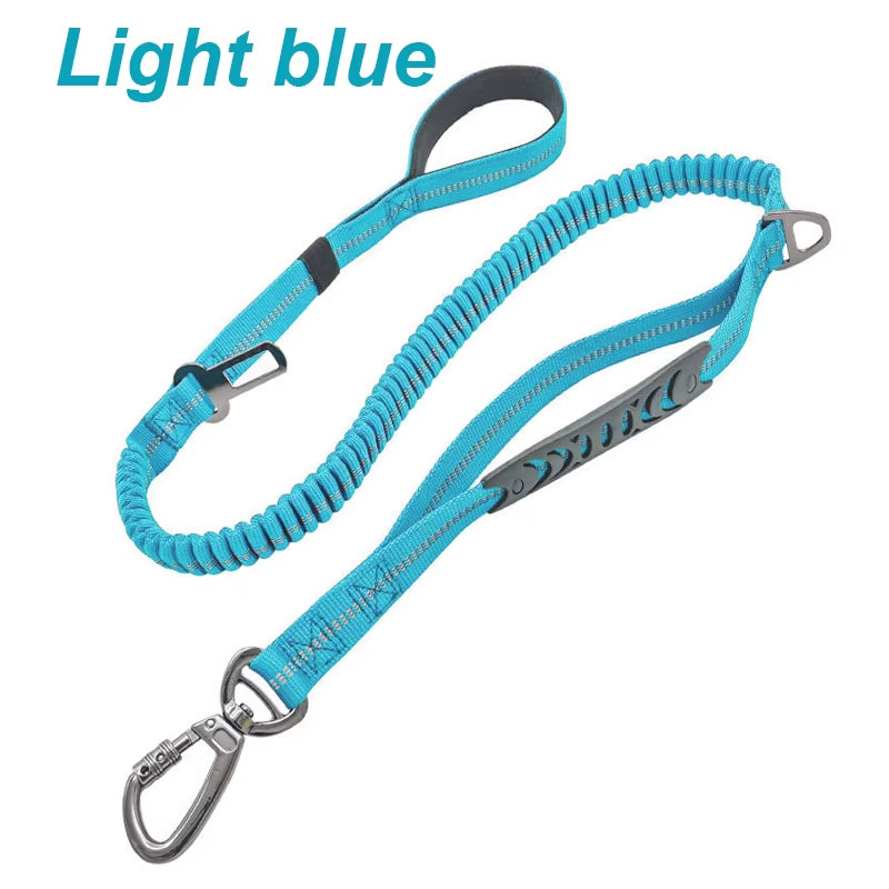 Adjustable Pet Dog Nylon Reflective Multi-Functional Retractable Dog Leash with Car Safety Buckle Pet Traction Rope Tactical