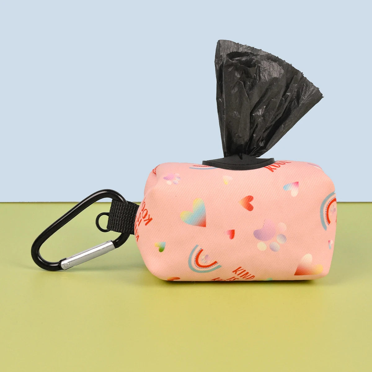 Rainbow Print Fashion Design Dog Poo Bag Holder for Dog Leash Attachment (Without Poo Bag and Leash)