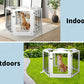 Pawz 6 Panels Pet Dog Playpen Puppy Exercise Cage Enclosure Fence Indoor White