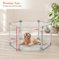Pawz Pet Playpen Transparent Acrylic Clear Folding Dog Fence Kennel 6 Panel