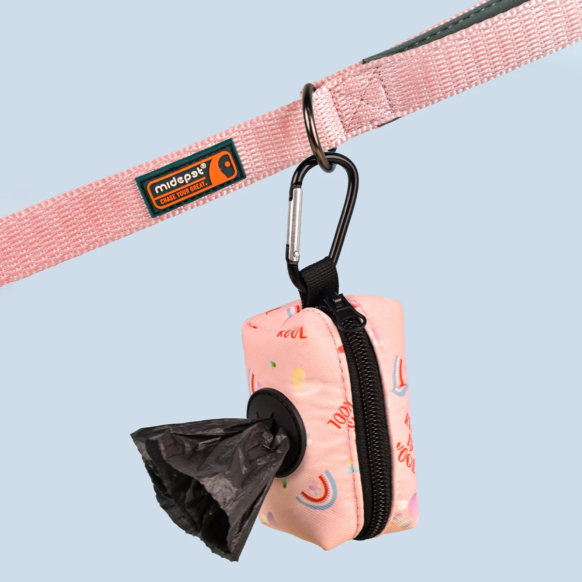 Rainbow Print Fashion Design Dog Poo Bag Holder for Dog Leash Attachment (Without Poo Bag and Leash)